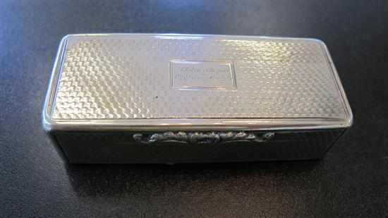 Appraisal: A STERLING SILVER SNUFF BOX MAKER'S MARK NATHANIEL MILLS BIRMINGHAM