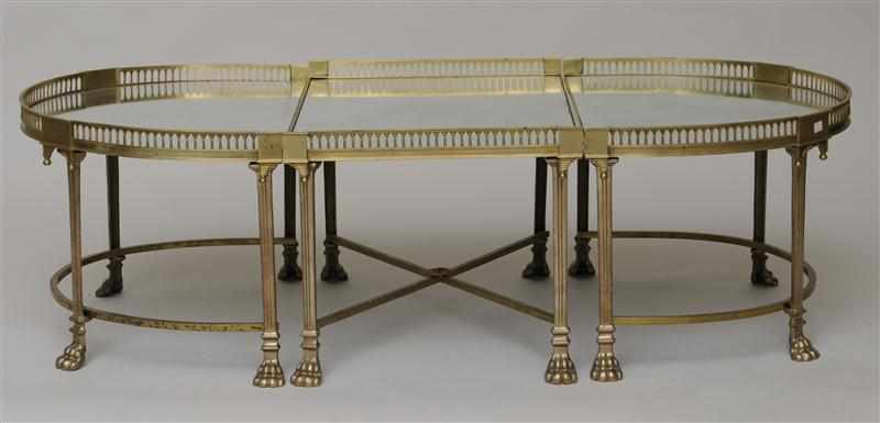 Appraisal: MODERN EMPIRE STYLE GILT-BRONZE AND MIRRORED LOW TABLE In the