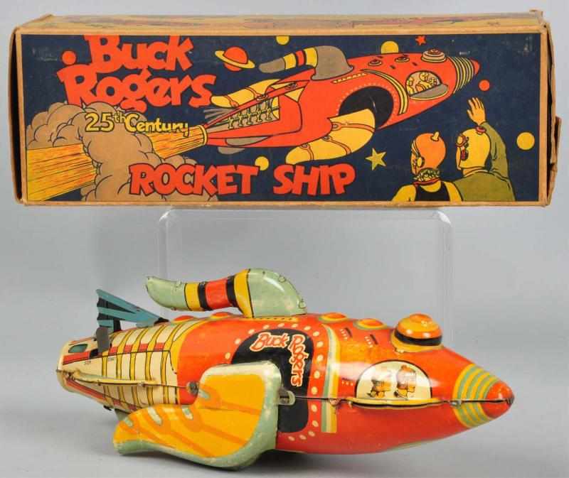 Appraisal: Tin Marx Buck Rogers Rocket Ship Wind-Up Toy Description American