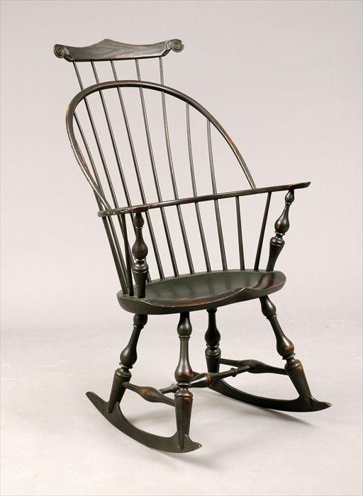 Appraisal: Windsor-Style Sack-Back Rocking Chair Modern x in