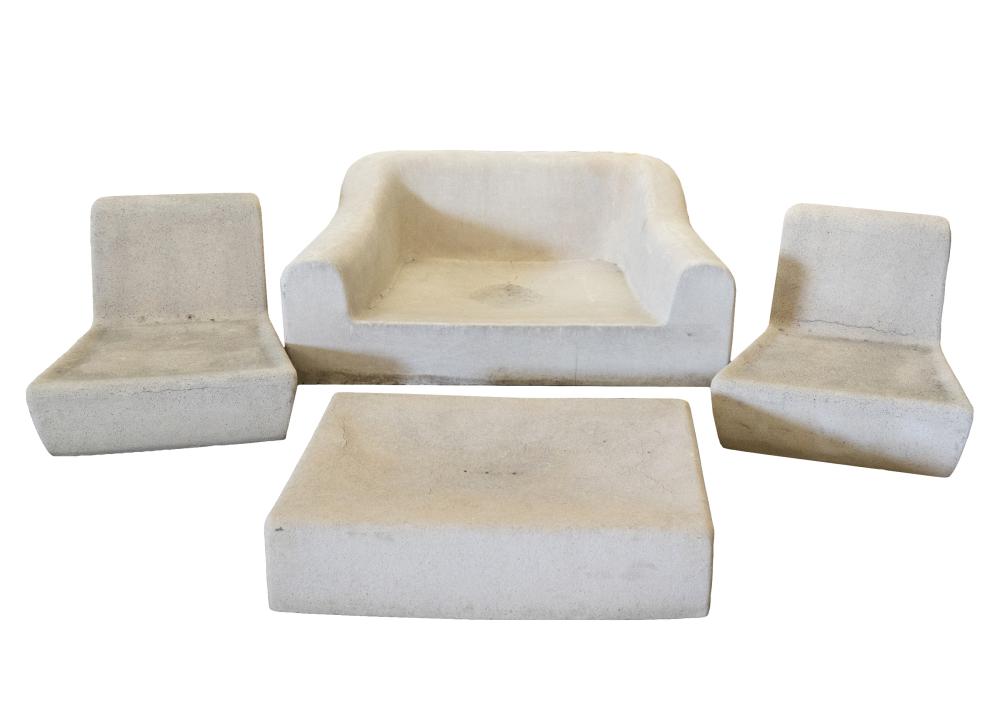 Appraisal: SET OF MICHAEL TAYLOR PATIO LOUNGE SEATINGcast resin and cement