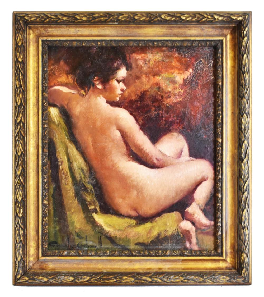 Appraisal: GONZALES CARBONELL SPANISH TH CENTURY Female Nude Signed l l