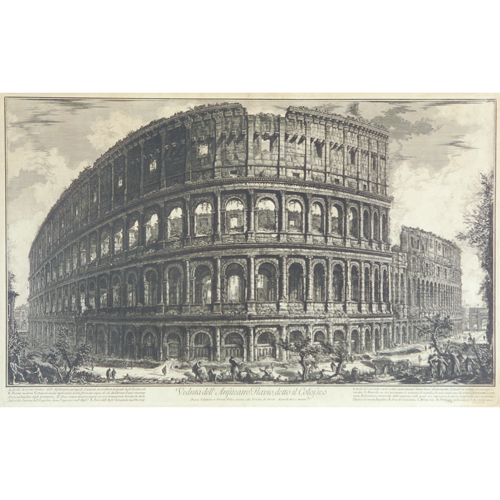 Appraisal: Italian engraving on paper after Piranesi of the Roman Coloseum