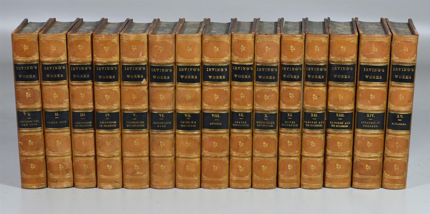 Appraisal: Washington Irving works New York volumes VO full panel tan