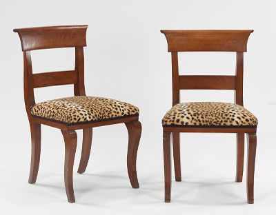 Appraisal: A Pair of Biedermeier Side Chairs ca - Lovely birch