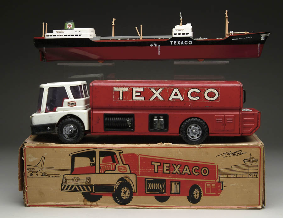 Appraisal: TWO TEXACO TOYS Texaco jet fueled truck with box and