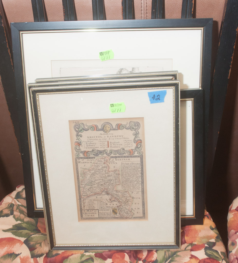 Appraisal: Three framed maps and two framed prints including an Albrecht