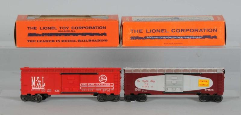 Appraisal: Lot of Lionel No Box Cars in OB Description Post-war