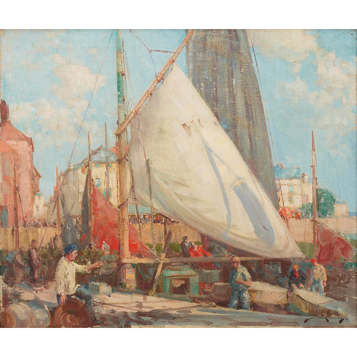 Appraisal: William Lee Hankey British - ''Preparing for Fishing Honfleur ''