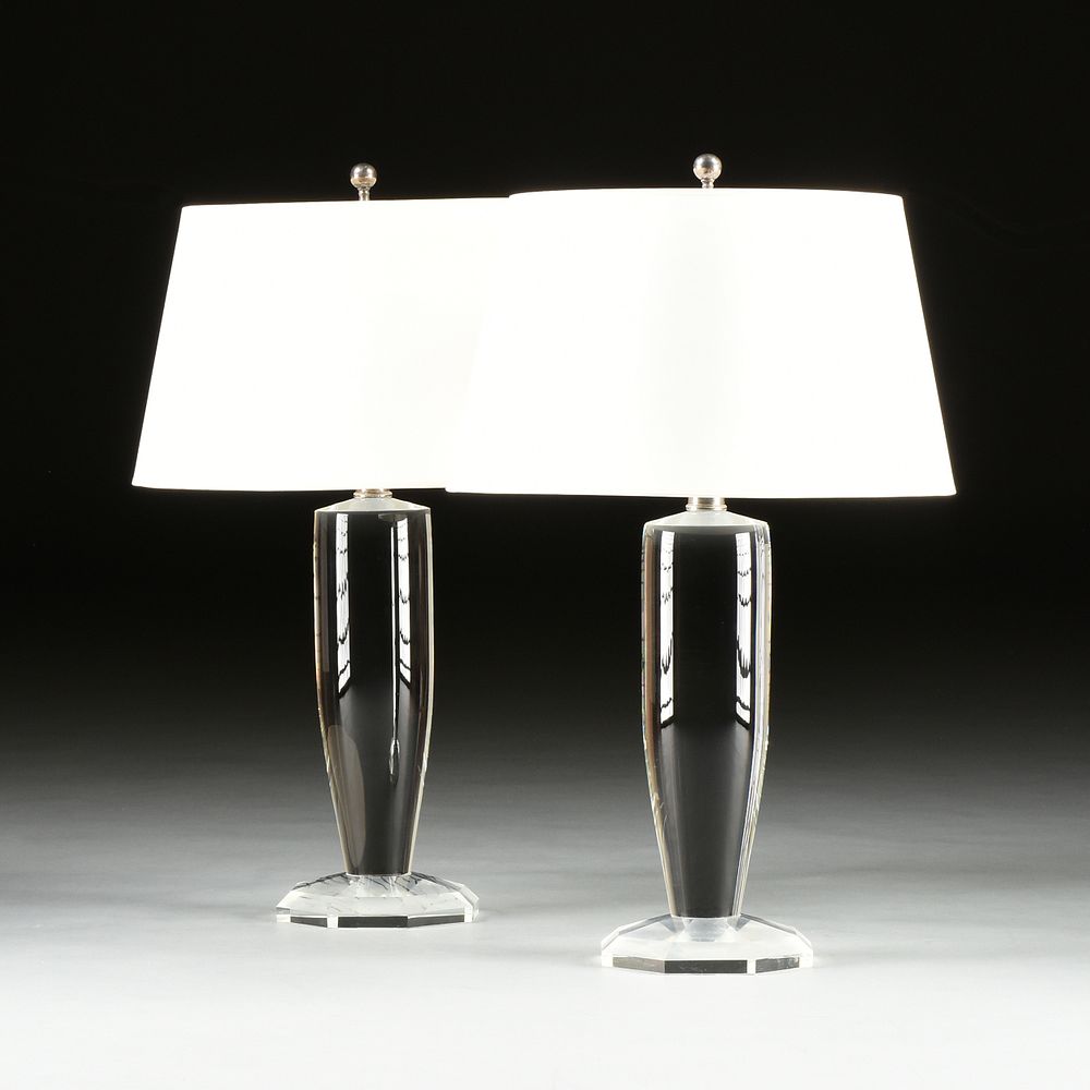 Appraisal: A PAIR OF VISUAL COMFORT AND CO CONTEMPORARY CRYSTAL AND