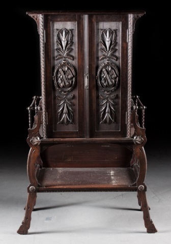 Appraisal: a Continental mahogany sheet music cabinet late th early th