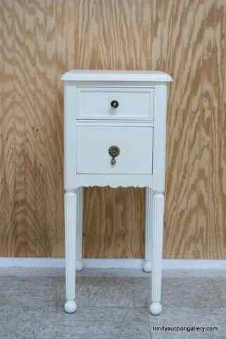 Appraisal: c Bed Side Table USA made mahogany painted white for