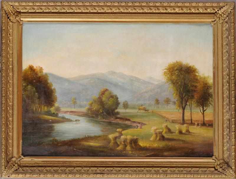 Appraisal: HUDSON RIVER SCHOOL SUMMER HAYING Oil on canvas x in