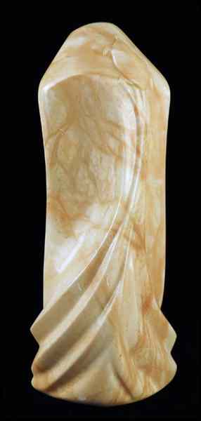 Appraisal: BRUCE LAFOUNTAIN AMERICAN BORN CLOAKED FIGURE Carved marble sculpture Reverse