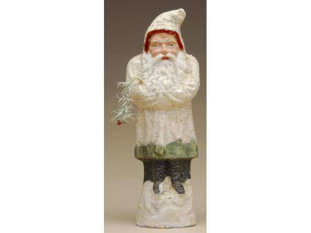 Appraisal: White Belsnickel Germany ca painted and molded composition with white