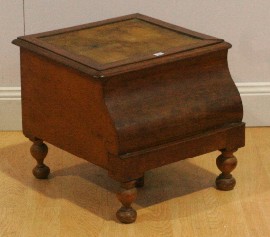 Appraisal: A set of Victorian mahogany bedsteps with original pot and