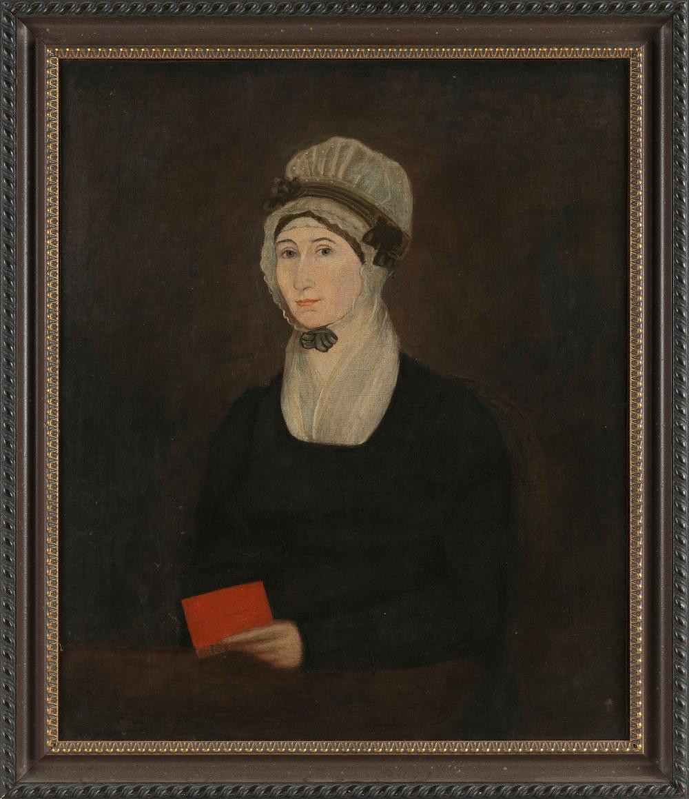 Appraisal: AMERICAN SCHOOL TH CENTURY PORTRAIT OF A SEATED WOMAN WEARING