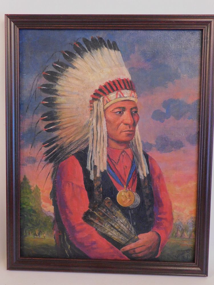 Appraisal: PORTRAIT OF CHIEF SITTING BULL BY FROST Old oil portrait