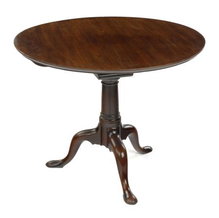 Appraisal: A George III mahogany tilt top occasional table the circular