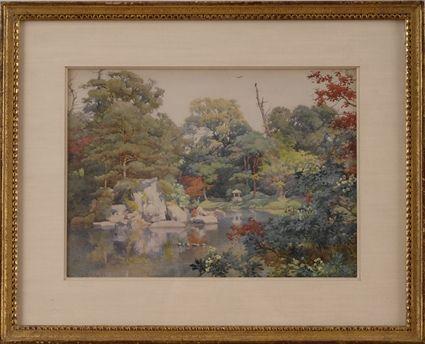 Appraisal: ALFRED PARSONS - THE ARSENAL GARDEN KOISHIKAWA TOKYO Watercolor and