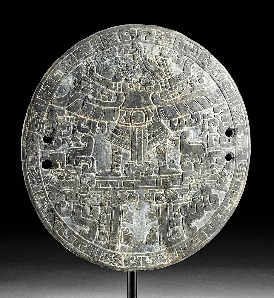 Appraisal: Published Maya Carved Stone Mirror - A Masterpiece Pre-Columbian Zaculeu