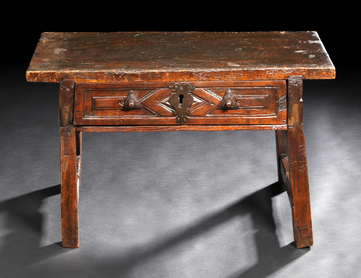 Appraisal: Continental Oak Low Table late th century the rectangular top