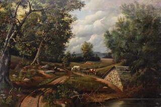 Appraisal: th C Bucolic Landscape th C Bucolic Landscape American unsigned