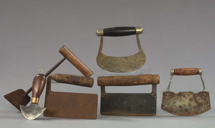 Appraisal: Collection of Six Wrought-Iron Food Choppers late th century l