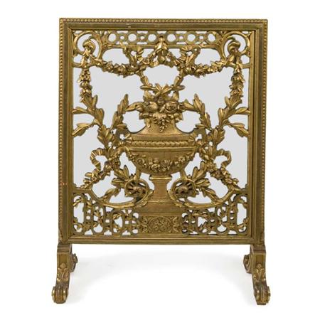 Appraisal: Louis XVI Style Gilt-Wood Mirrored Fire Screen Estimate -