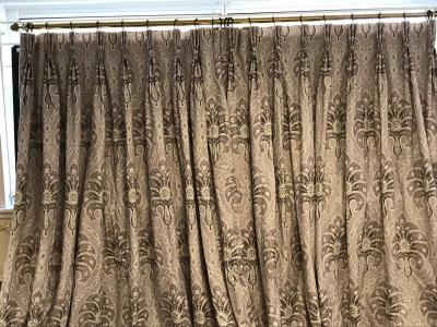 Appraisal: A pair of floral curtains cm x cm with poles