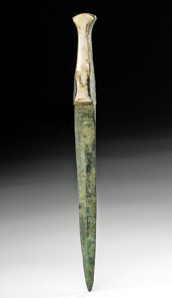 Appraisal: Luristan Copper Dagger with Bone Handle Ancient Near East northwestern