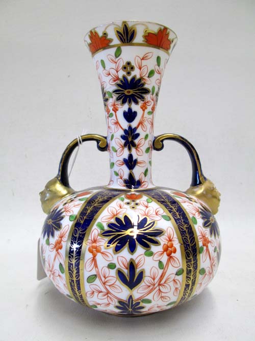 Appraisal: ROYAL CROWN DERBY PORCELAIN VASE c - Imari pattern of