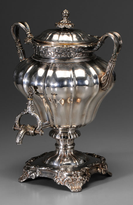 Appraisal: English Silver-Plate Hot Water Kettle mid to late th century