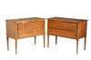 Appraisal: PAIR TWO DRAWER COMMODES - Period Austrian Secessionist Simple Two-Drawer