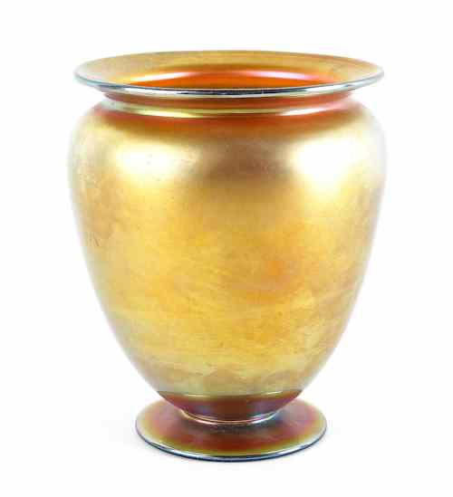 Appraisal: Steuben gold aurene glass vase signed on base h