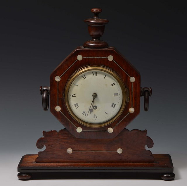 Appraisal: A VICTORIAN ROSEWOOD MANTEL CLOCK with enamel dial the case