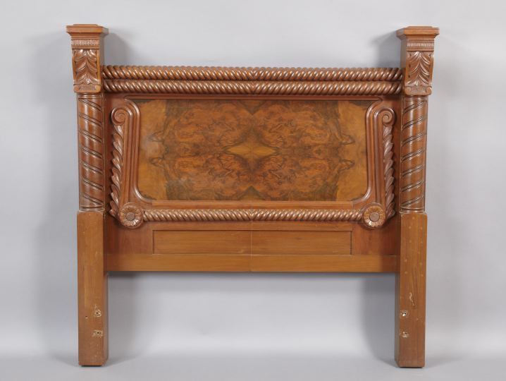 Appraisal: American Late Victorian Circassian Walnut Headboard fourth quarter th century