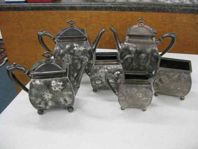 Appraisal: Meridien Silverplate Tea Set two teapots sugar creamer waste bowl