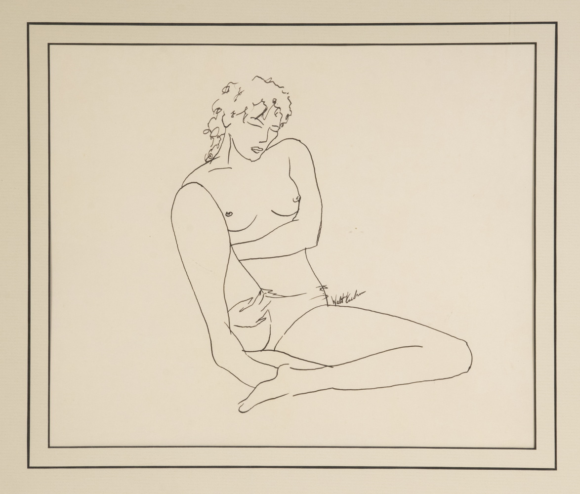 Appraisal: WALT KUHN NY CA - Seated Ballerina Semi-Nude pen and