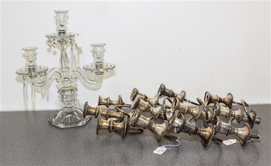 Appraisal: Sale Lot A Continental Glass Three Light Candelabra the three