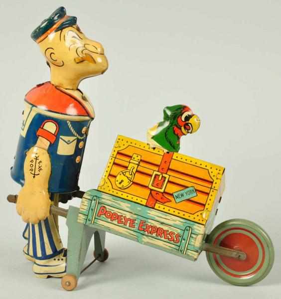 Appraisal: Tin Litho Marx Popeye Express Wind-Up Toy Description American Working