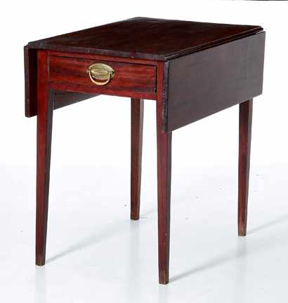 Appraisal: Federal mahogany Pembroke table late th century rectangular top flanked