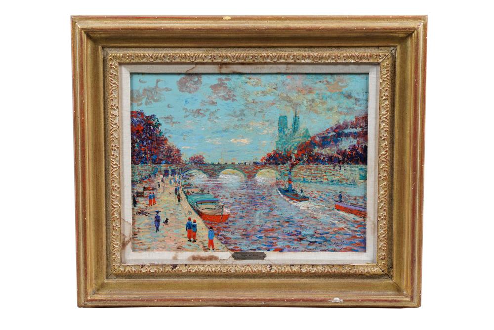 Appraisal: JOHN MORRIS PONT NEUF-NEUF circa oil on canvas signed and