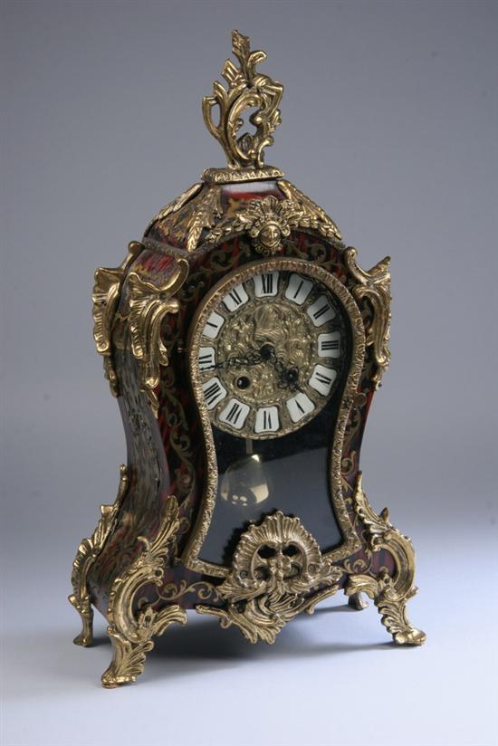 Appraisal: NAPOLEON III DOR BRONZE-MOUNTED BOULLE MARQUETRY MANTEL CLOCK late th