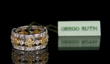 Appraisal: An Impressive Diamond and Platinum Band by Gregg Ruth Eternity