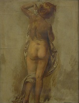 Appraisal: Bertalan Karlovszky Hungarian - Female nude studio study Oil on