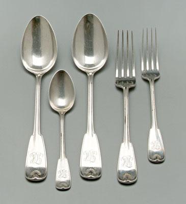 Appraisal: Tiffany Palm sterling flatware pieces most with Tiffany marks for