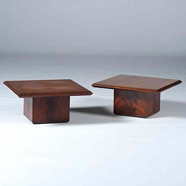 Appraisal: Frank Lloyd Wright Tables American ca s A pair of