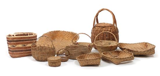 Appraisal: Sale Lot Twelve Native Made Baskets Length of largest x