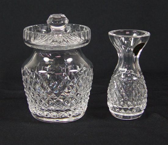 Appraisal: Waterford Vase Jam Jar high Waterford vase Violet pattern Together